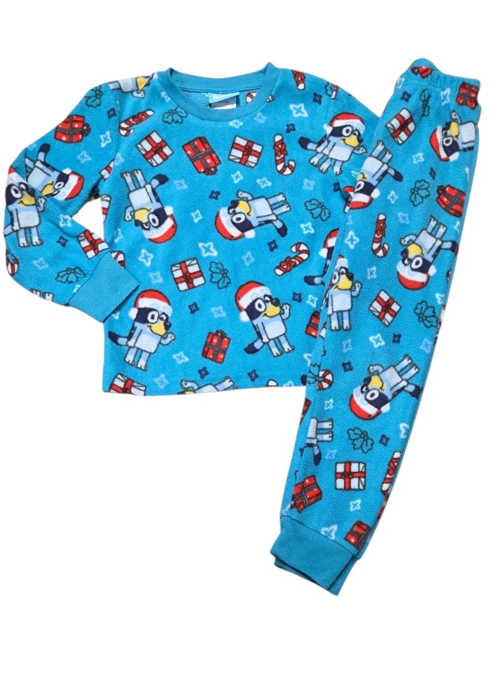 5T BLUEY Kids Blue Holiday Pajama Set